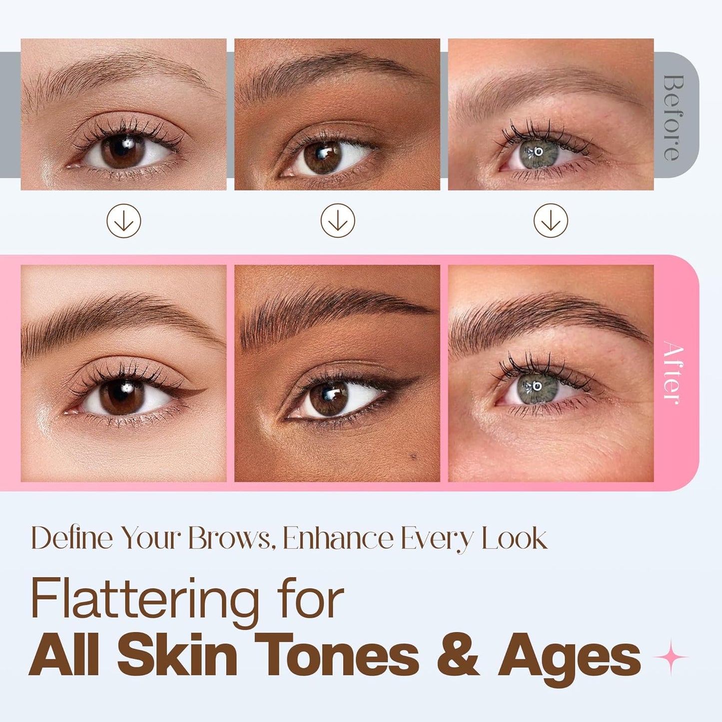 Eyebrow Pencils for Women - 2-in-1 Microblading & Brush-Tip Dual-Ended Liquid, Waterproof for Natural Hair-Like Brows | Light Brown