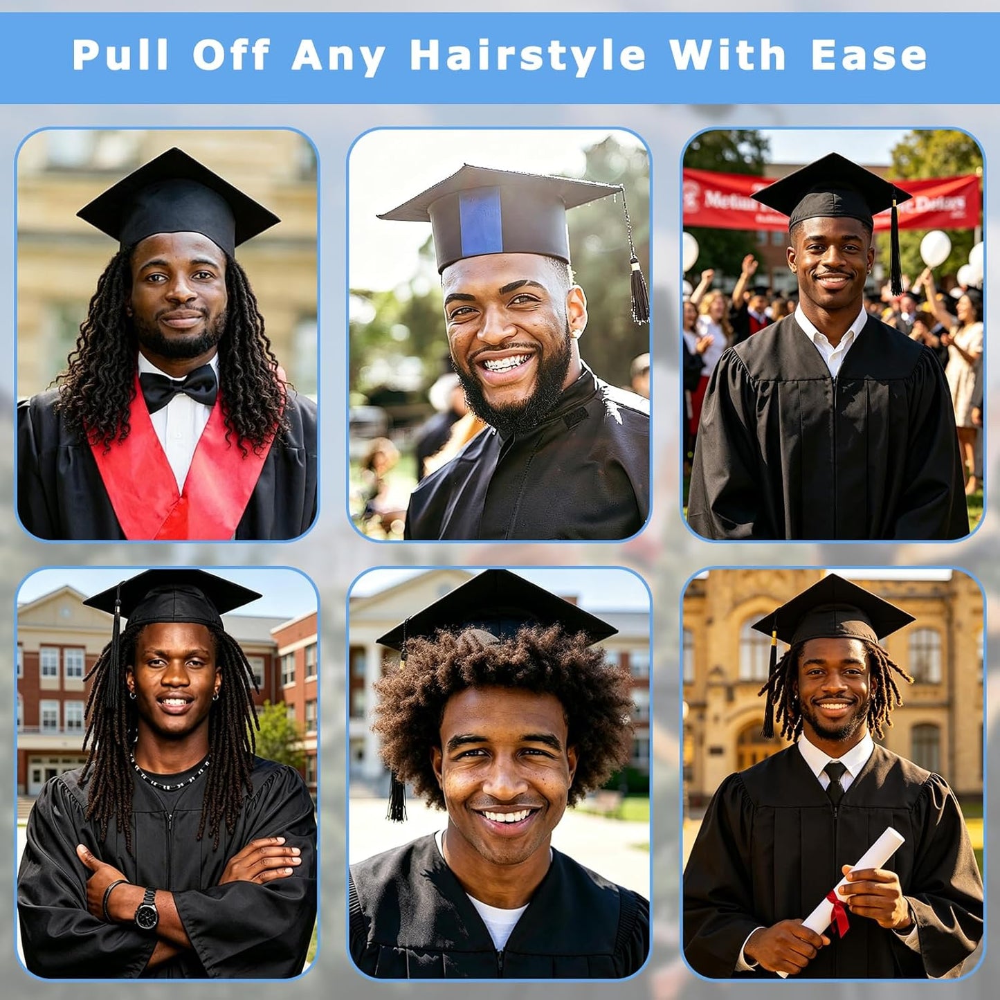 Graduation Cap Headband Insert - Securely Fit Your Grad Cap on Curly, Braided, or Straight Hair | Four Leaves Clover Design