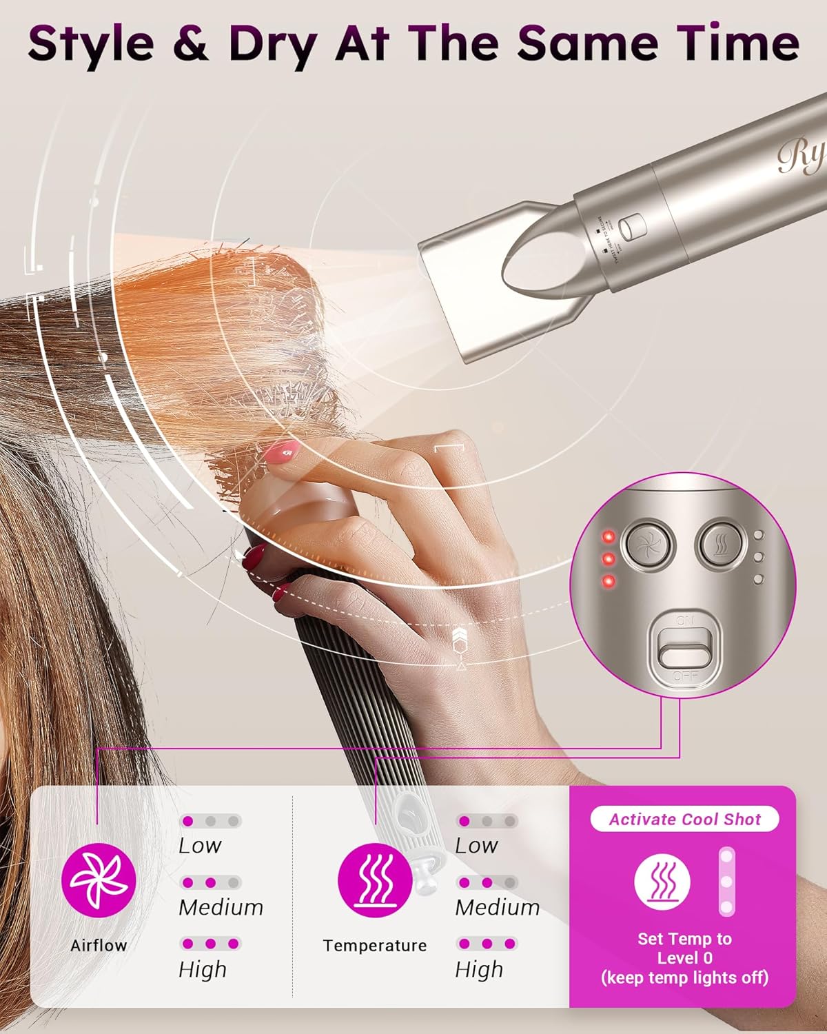 8-in-1 Air Styler Pro - Hair Dryer Brush & Auto-Wrap Curlers | High-Speed 110,000 RPM Motor, No Heat Damage Gift Set for Women