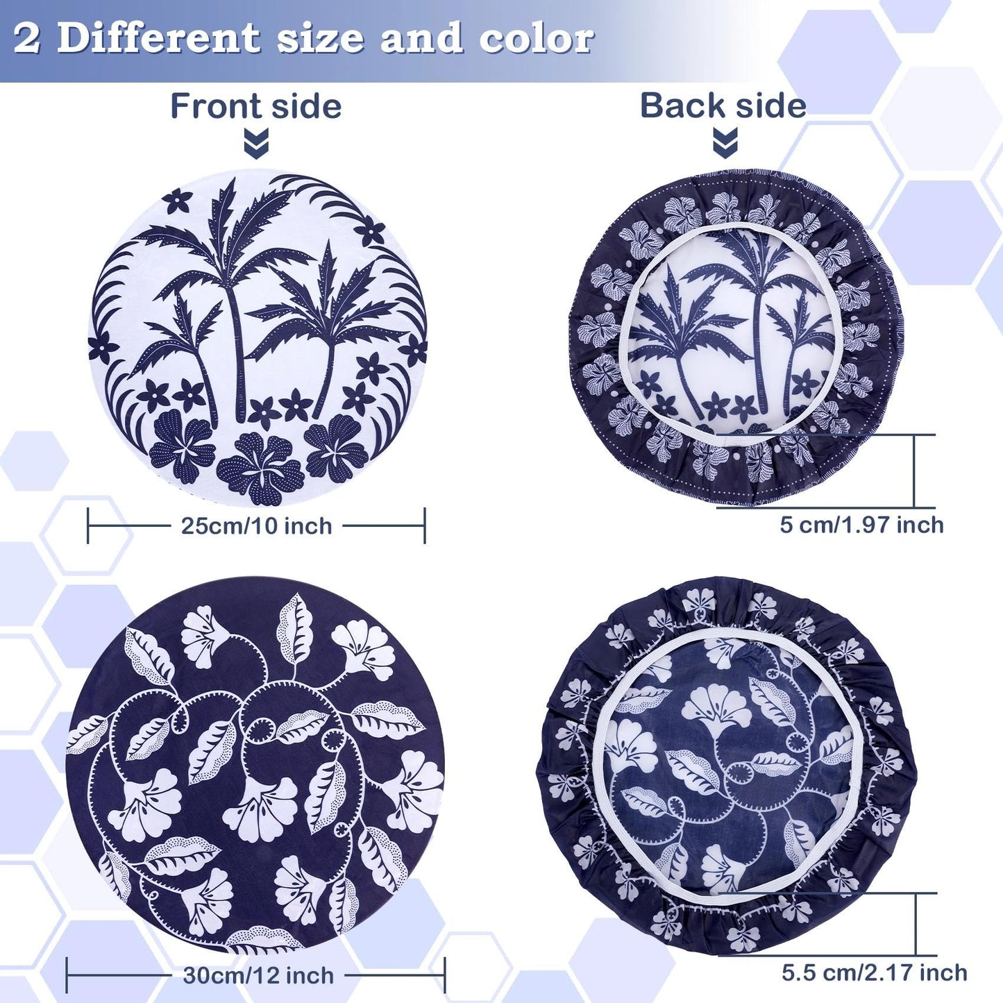 Revahope 2 Large Reusable Beeswax Bowl Covers for Bread Proofing, 10/12 Inch Elastic Beeswax Wraps Cotton Cloth Sourdough Bowl Covers for Proofing Baskets, Mixer Bowls, Food Storage Containers