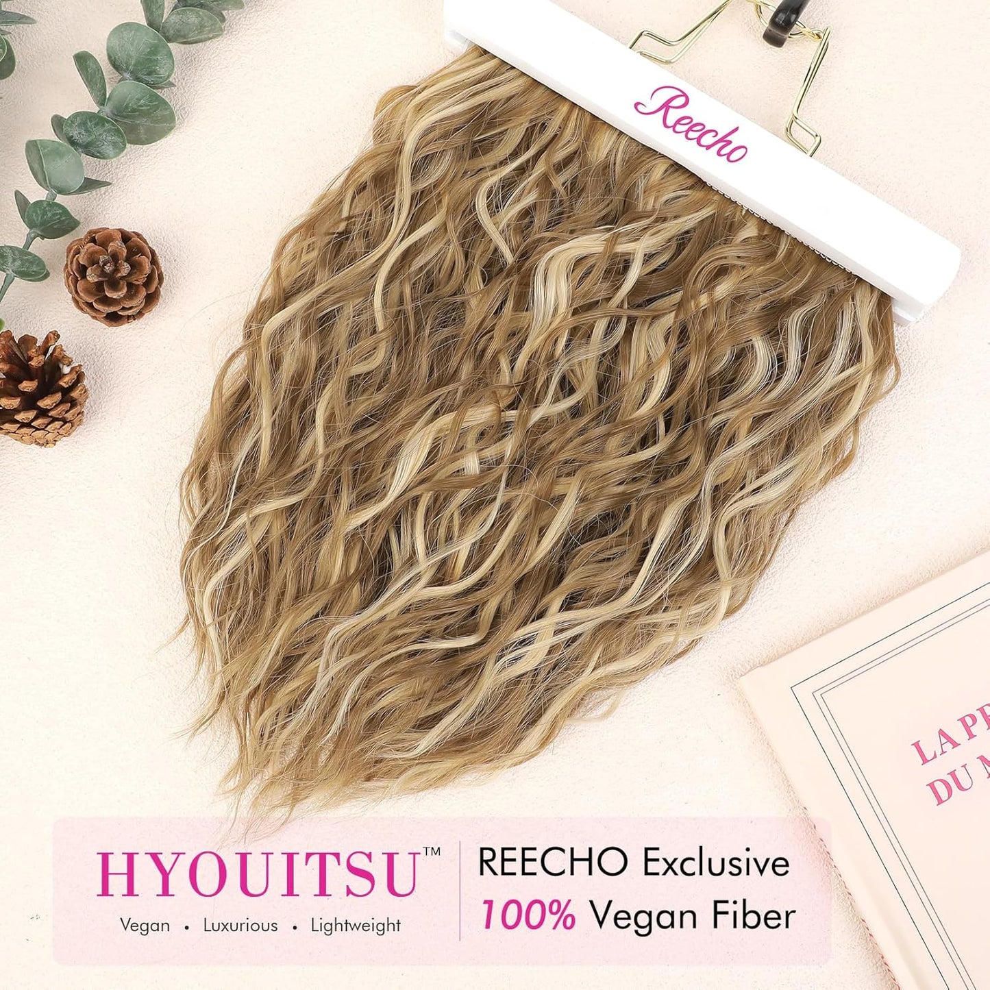 Clip-In Hair Extensions - 12" Short Curly Wavy Blonde Hairpieces | Invisible Lace Weft, Natural Soft Finish