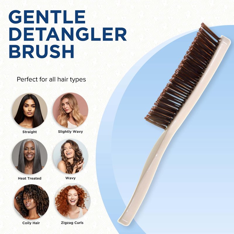 Giorgio Gentle Ivory Mini Hair Brush – 6.25 Inch, Men, Women & Kids, Compact Detangler, Soft Bristles, Sensitive Scalp, Scalp Massager, Travel Hair Brush
