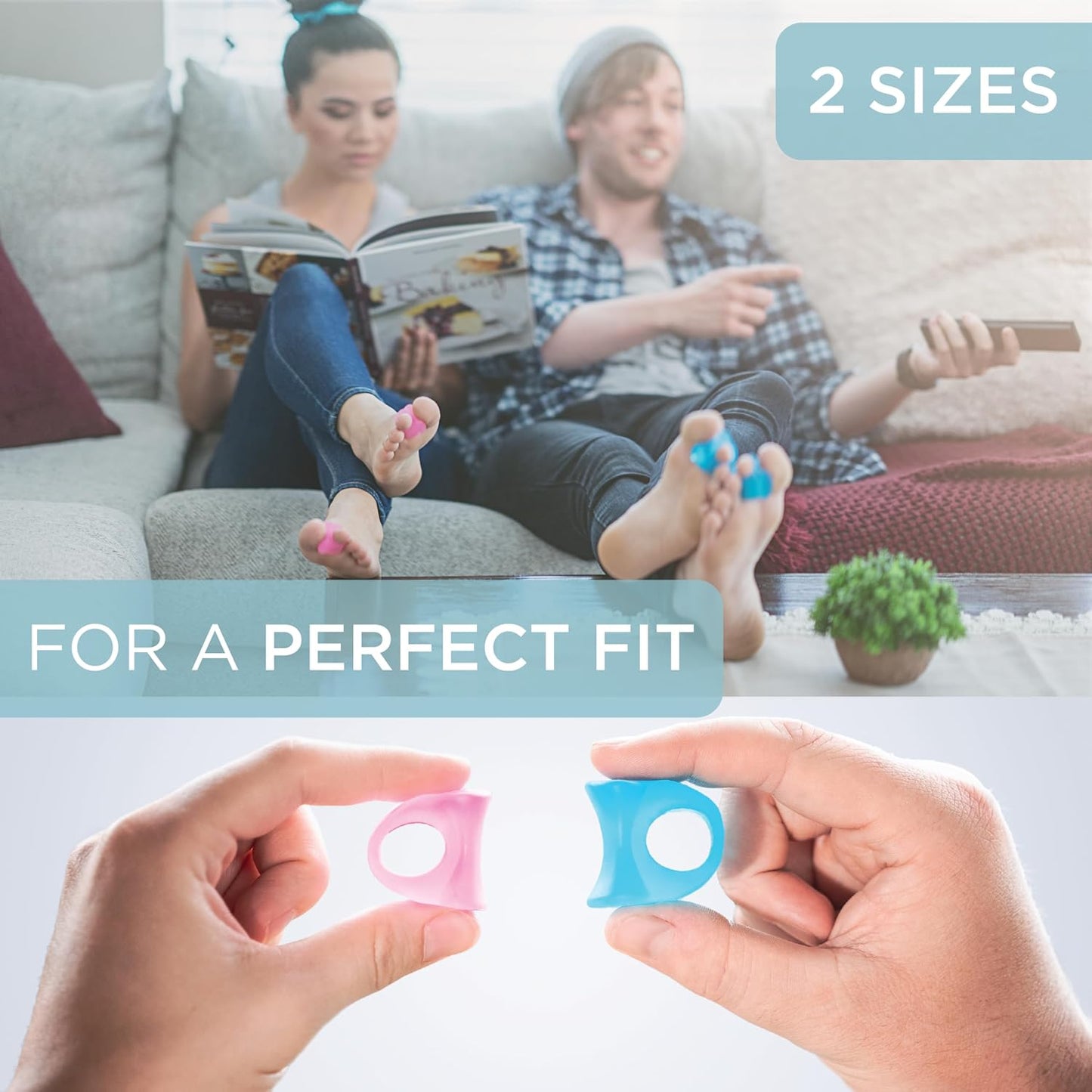Toe Separators for Bunions - Mind Bodhi 4-Pack Single-Loop Spacers | Clear Design for Men & Women