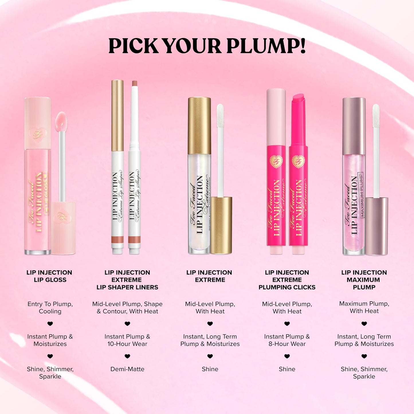 Too Faced Lip Injection Lip Plumper - Hydrating Gloss for Fuller Lips | Original & Maximum Plump Formulas