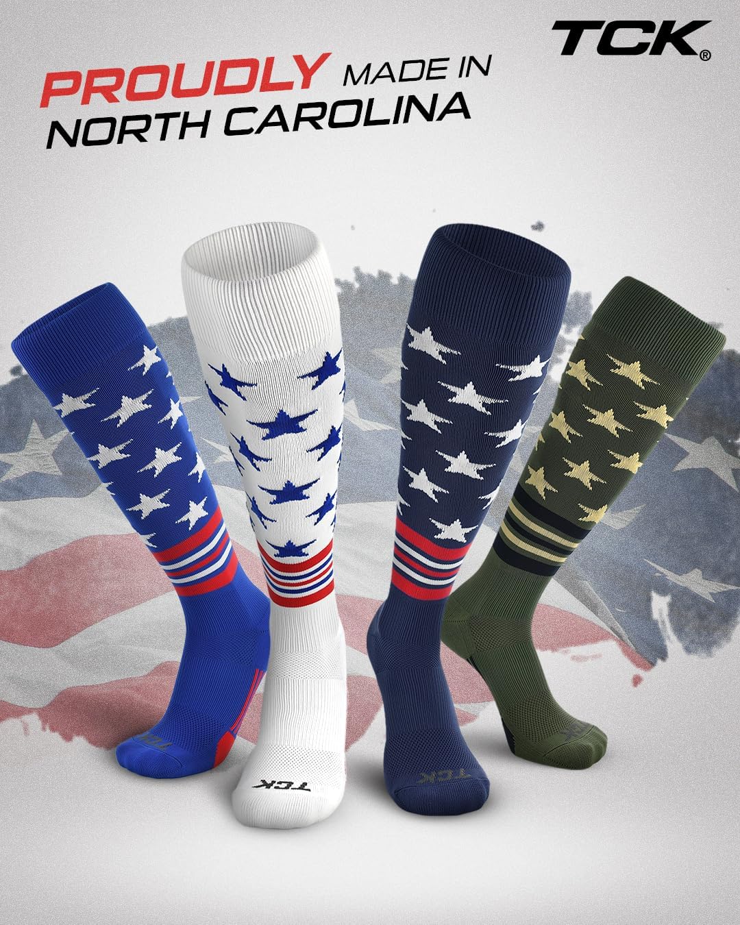 Baseball Socks - USA Made American Flag & Patriotic Design | Youth & Adult Sizes Available