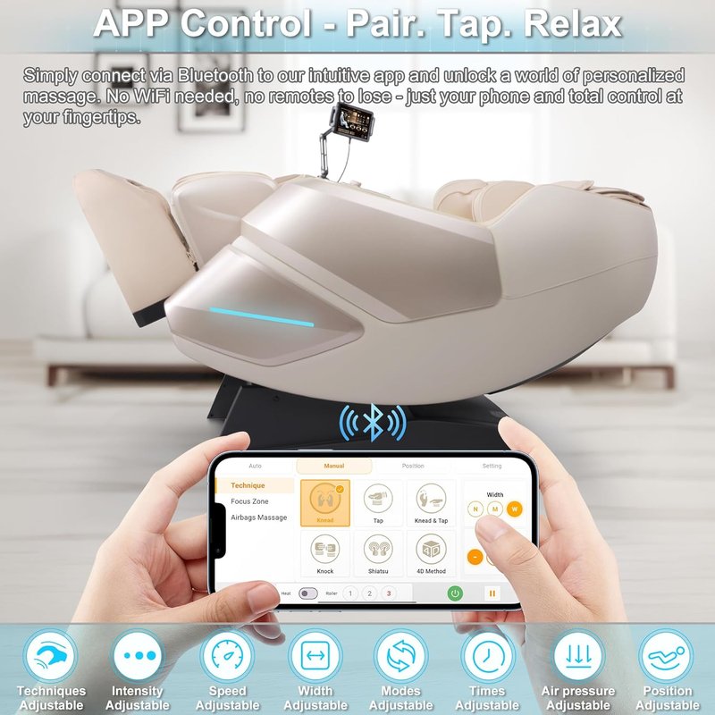 MassaMAX 4D Massage Chair - Full Body Recliner with AI Voice Control & 27 Auto Modes | Zero Gravity, Deep Yoga Stretch, 55" SL Track