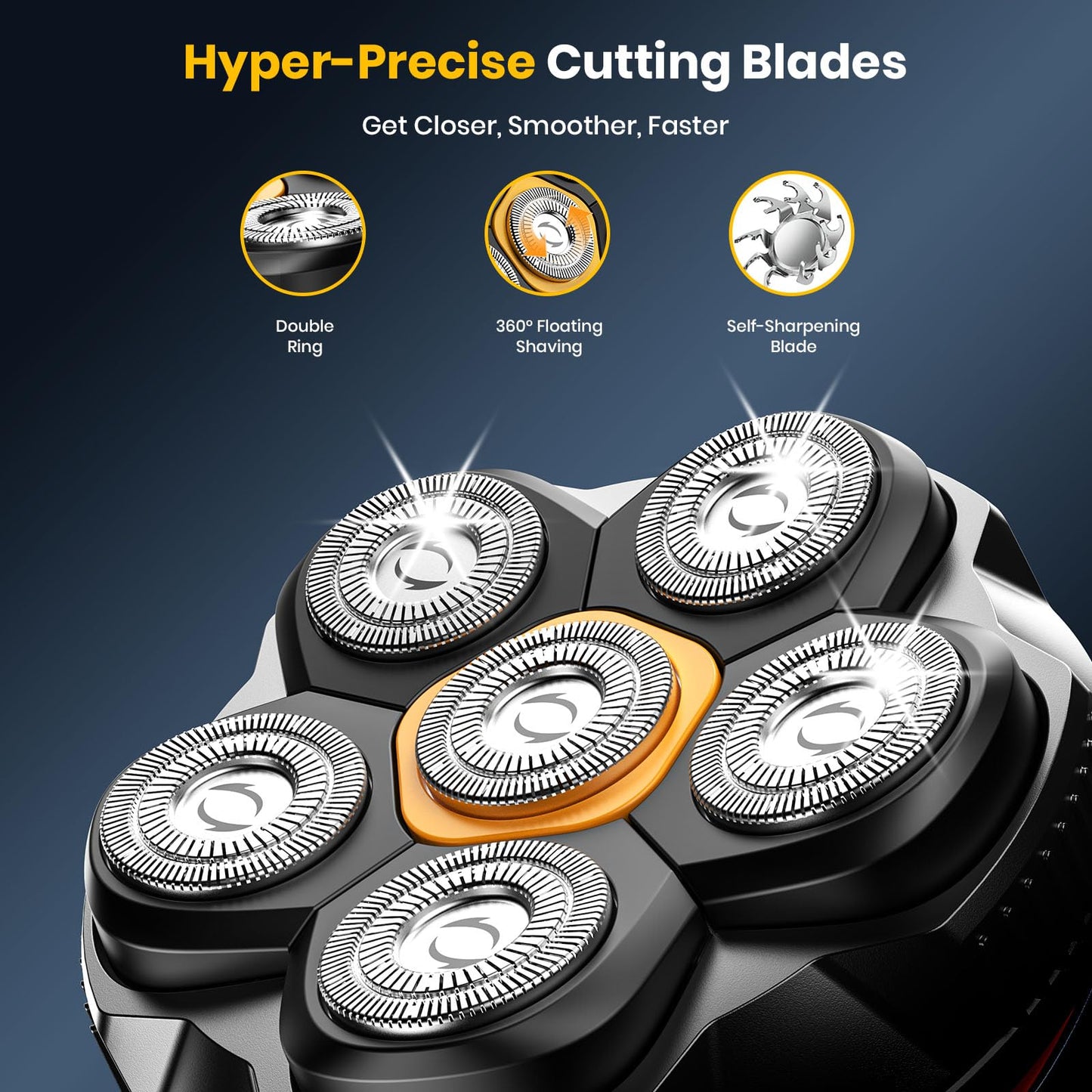 TLMUSE Head Shavers for Bald Men, 2026 Upgraded Magnetic Head Shaver, IPX7 Waterproof Wet/Dry Head Shavers for Men, 2-Speed Mens Head Shaver Bald, Model 372