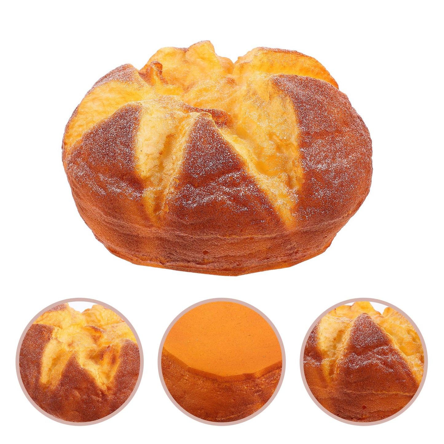 NOLITOY Artificial Loaf Bread for Simulated Decoration Imitation Crafts Round Pu Decorations Party Ornament Faux Food Modeling Kitchen, 5.50X3.14in