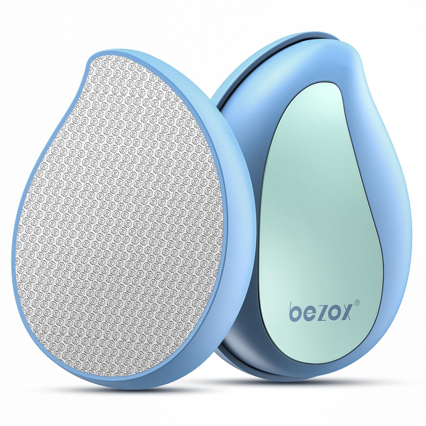 BEZOX Glass Foot File Callus Remover – Professional Foot Scrubber for Dead Skin & Cracked Heels – Premium Pedicure Tools for Travel with Protective Cover - Blue