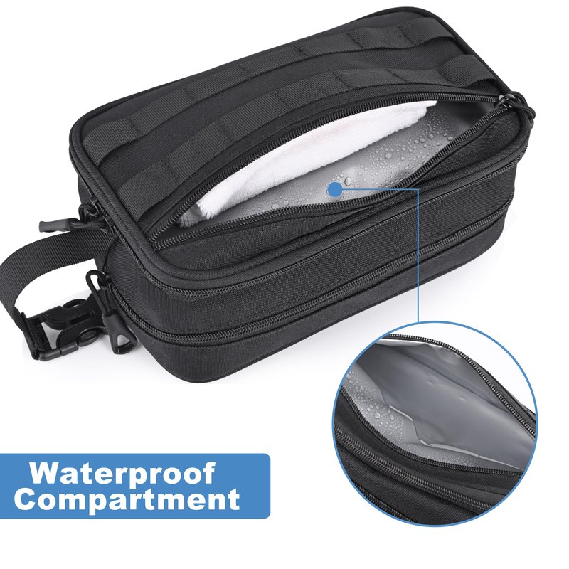 HILOMON Men's Toiletry Bag, Tactical Inspired Hygiene Shaving Bath Shower Grooming Toiletries Bag for Men Water-resistant Dop Kits for Travel