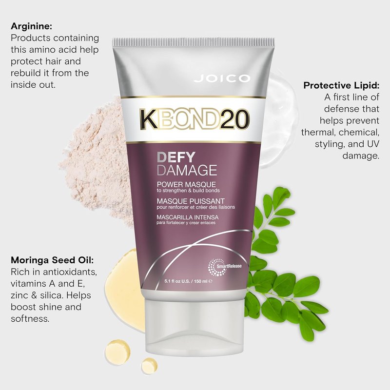 Joico Defy Damage KBOND20 Power Masque - Strengthen & Hydrate Color-Safe Hair | Paraben-Free, Bond Rebuilding Formula