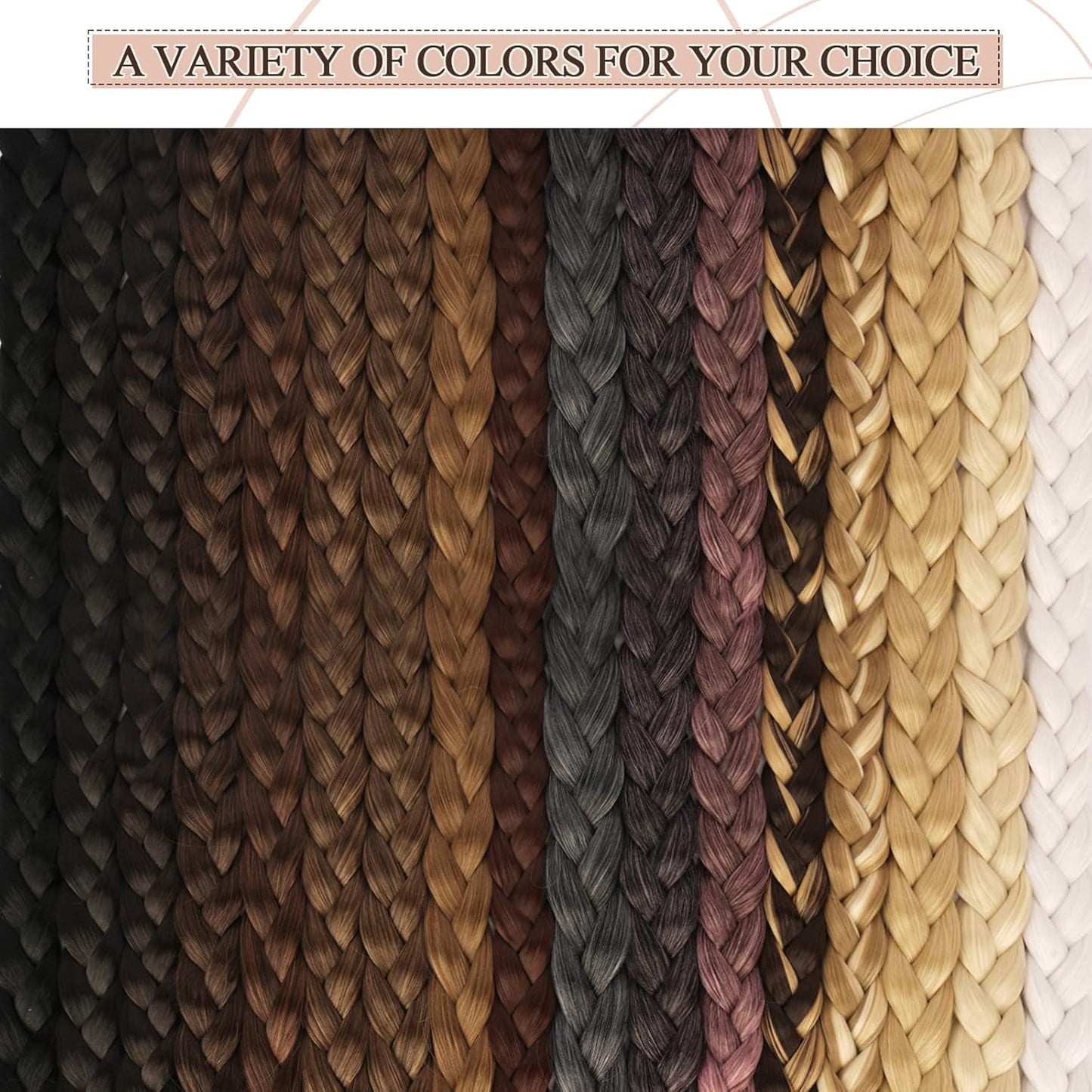 30 Inch Long Braided Ponytail Extension - Dark Brown Wrap Around Braid Hairpiece for Women | Synthetic Hair Tie