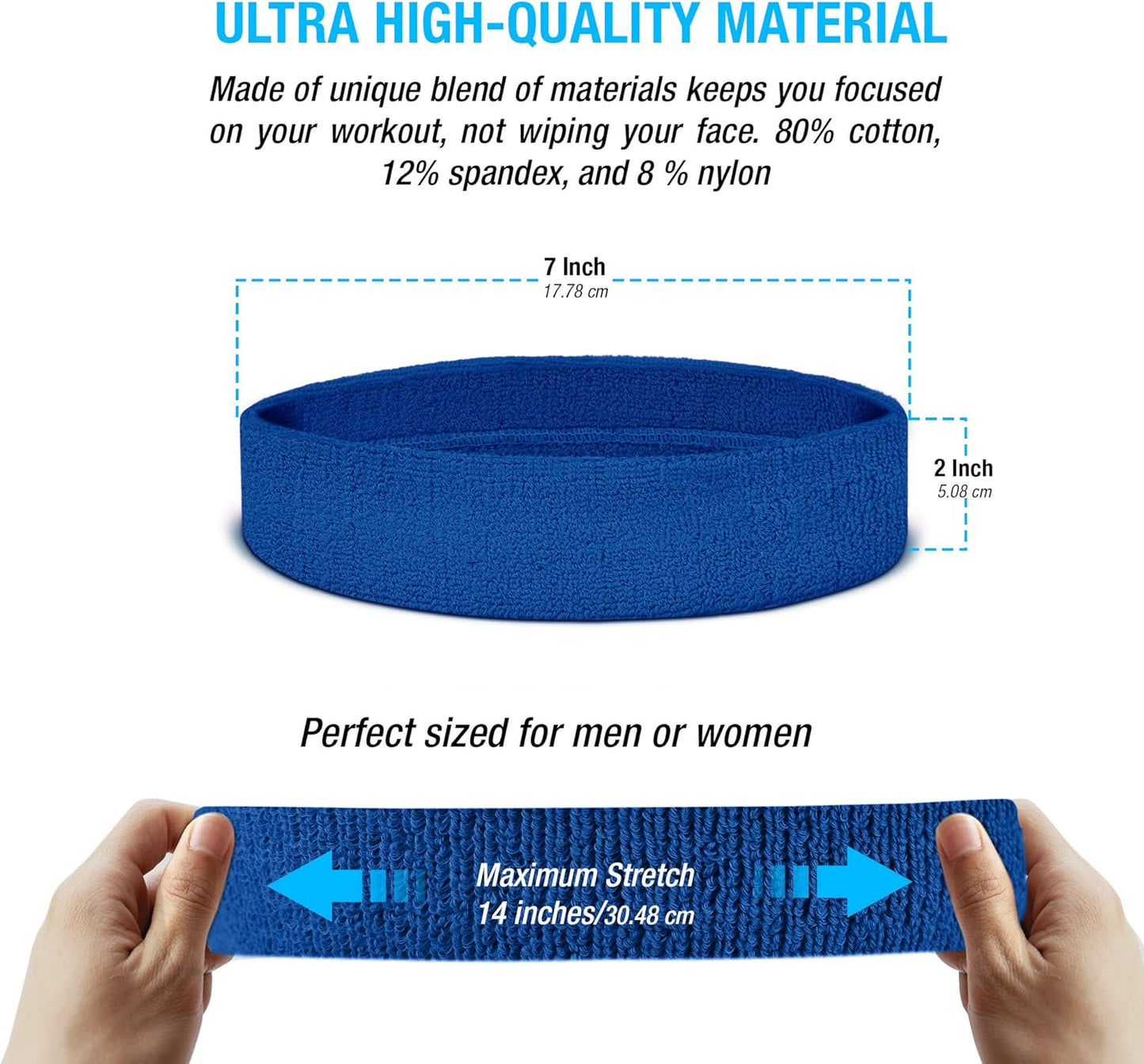 Suddora Sweatbands Set - Moisture-Wicking Athletic Bands | 2 Wristbands & 1 Headband for Gym, Yoga, Basketball, Tennis