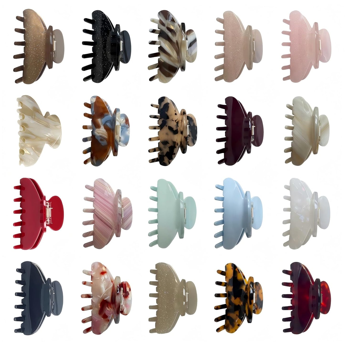 Cute Durable Acetate Hair Clips - 3-Inch Cherry Red Claw Clips for Fine & Medium Thick Hair