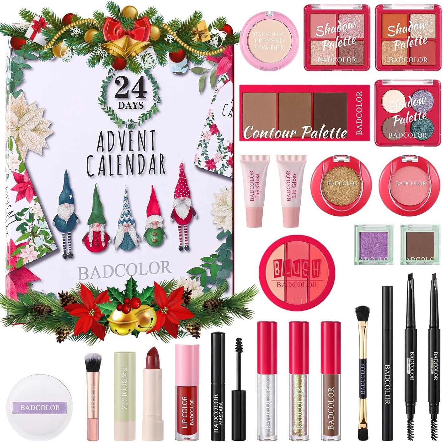 Makeup Advent Calendar 2025 - 24 Days Christmas Countdown Gift Set | Holiday Cosmetic Kit for Women & Teens