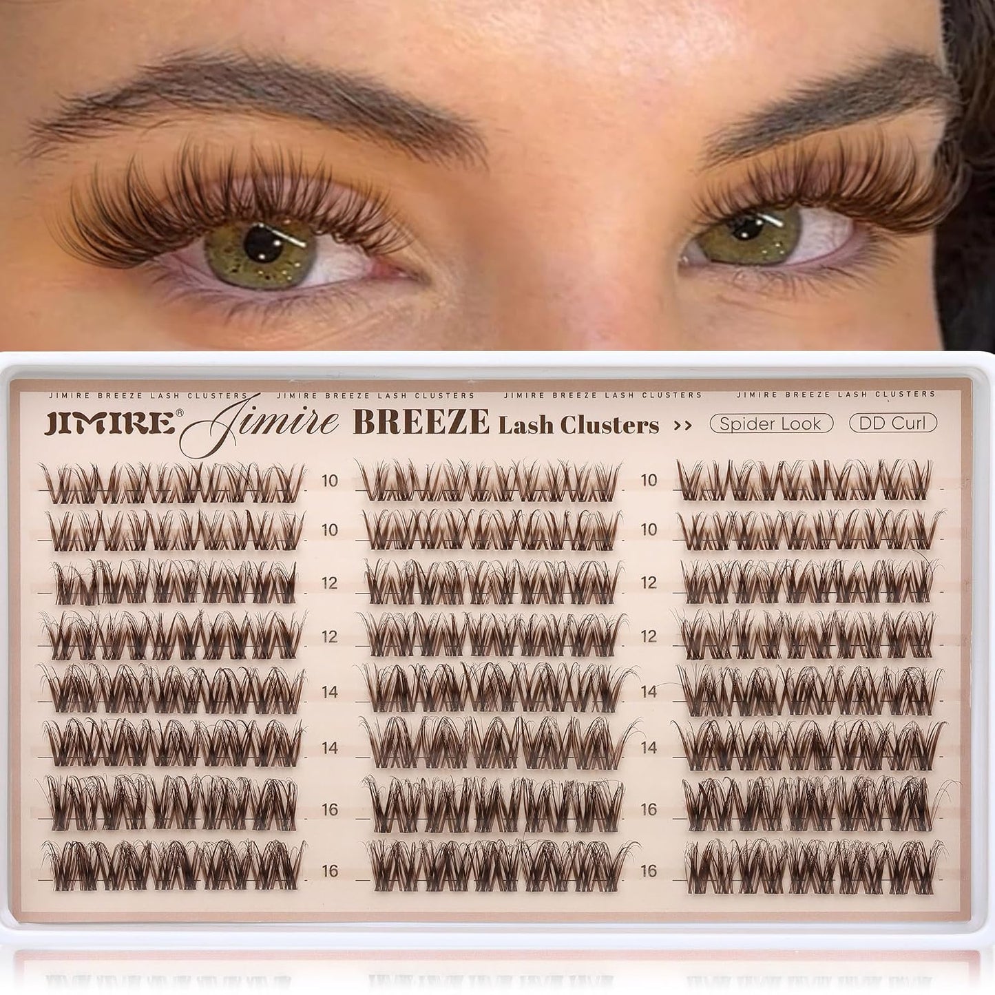 Brown Lash Clusters - Wispy Spider Lashes for Natural Look | 10-16MM DD Curl Eyelash Extensions