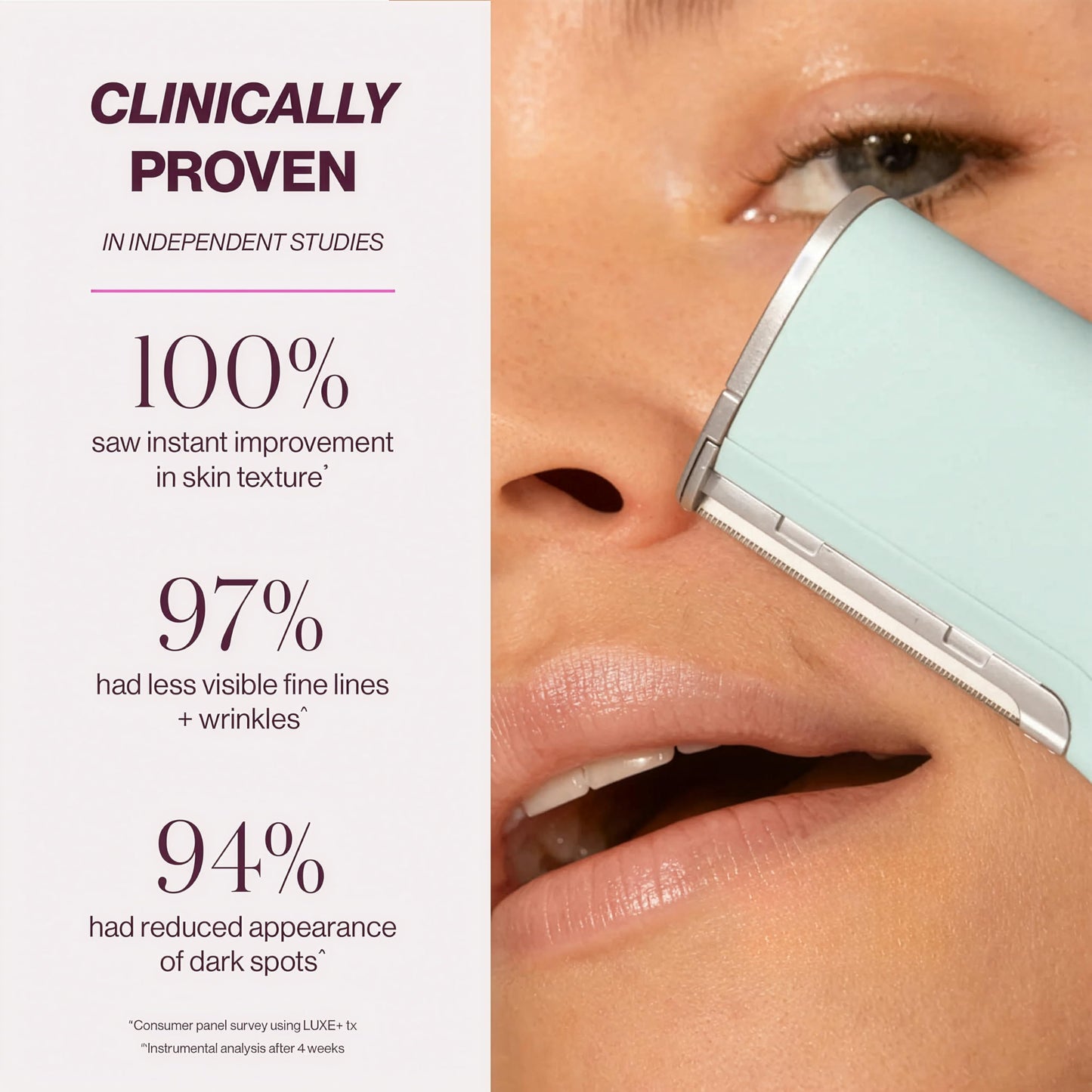 DERMAFLASH LUXE+ Sonic Dermaplaning Tool for Face Peach Fuzz Removal, Anti-Aging & Exfoliation, Seafoam