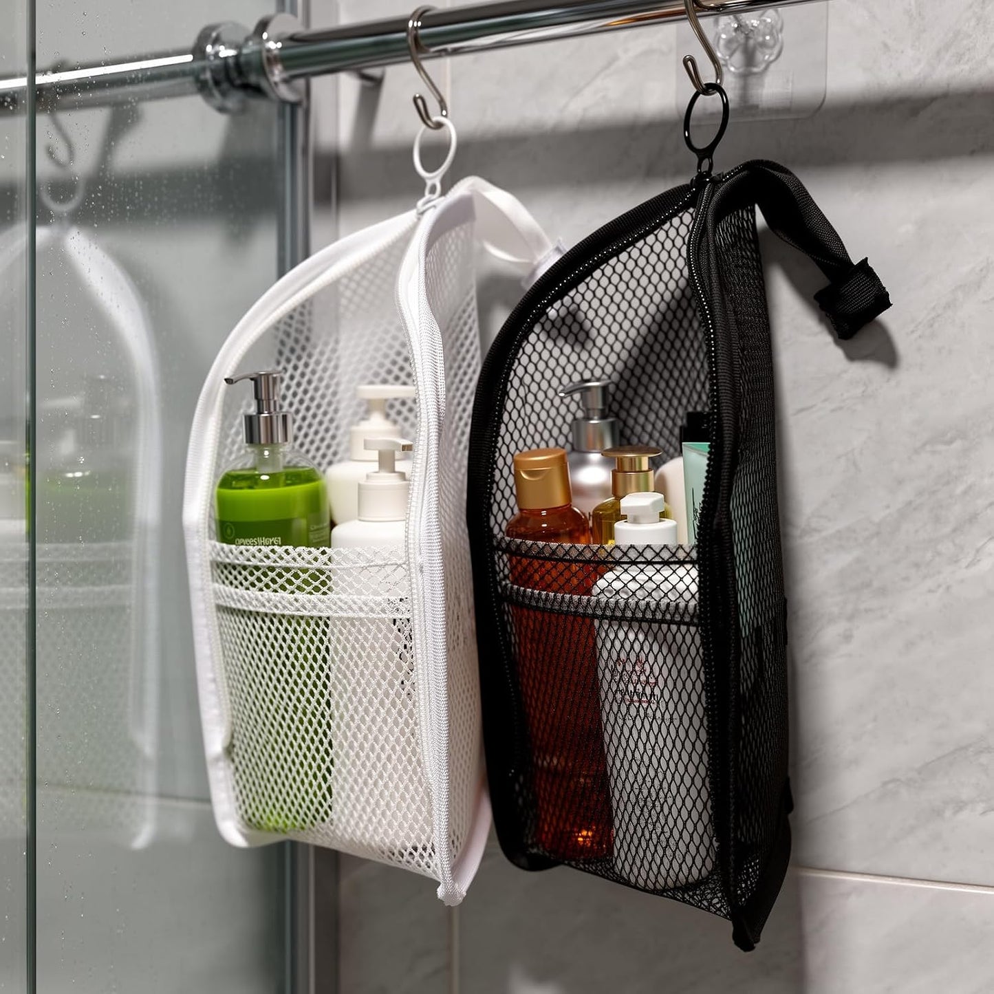 Portable Standing Toiletry Bag - Travel Cosmetic Pouch Set | Clear Makeup Bags (2 Pieces)