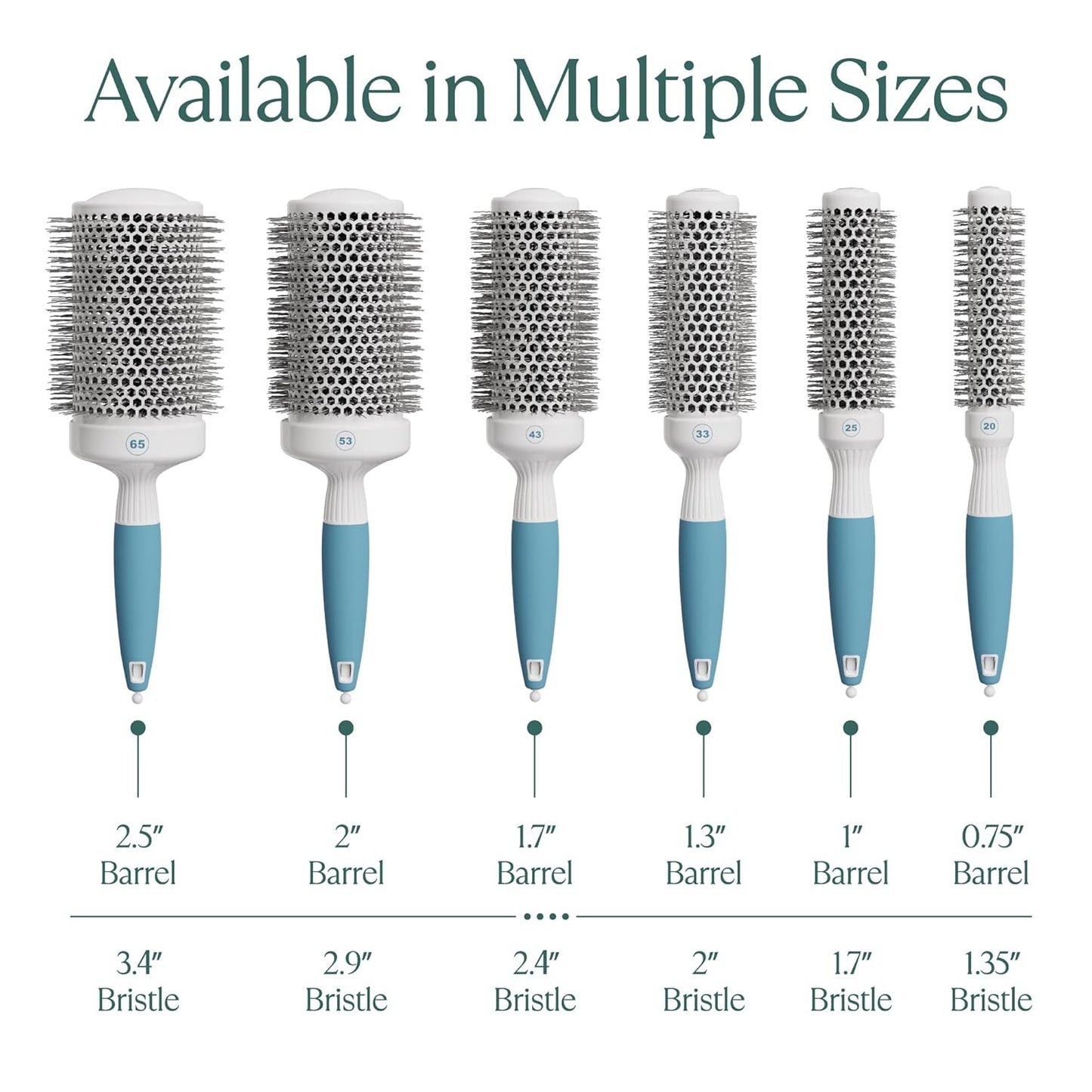 Medium Round Hair Brush - Ceramic Brushing Tool for Salon-Quality Styles | 43 mm, Ideal for All Hair Types
