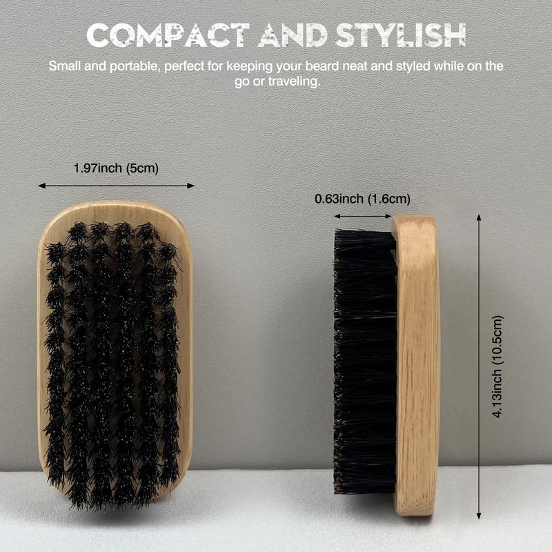 Premium Wooden Men’s Beard Brush – Mustache & Beard Styling Tool with Natural Boar Bristles