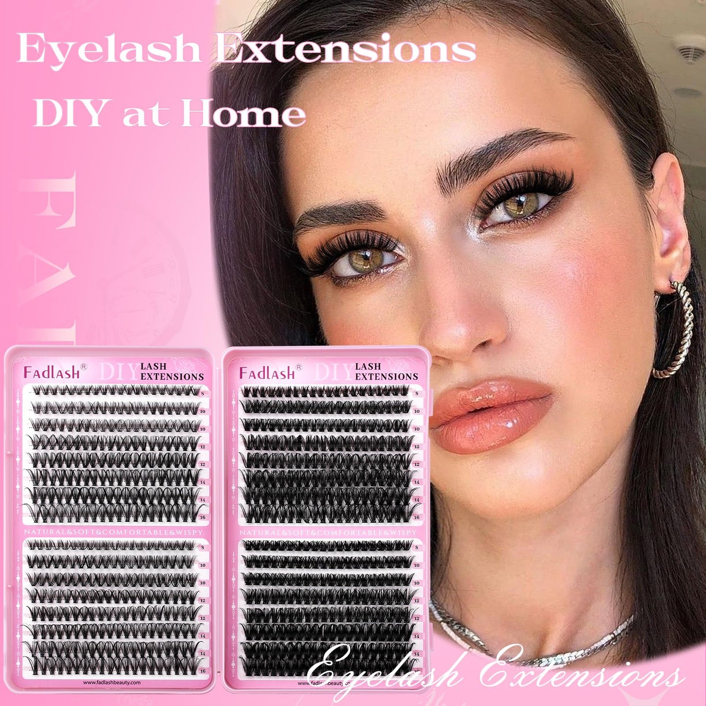 FADLASH Lash Clusters Natural Eyelash Extensions Kit