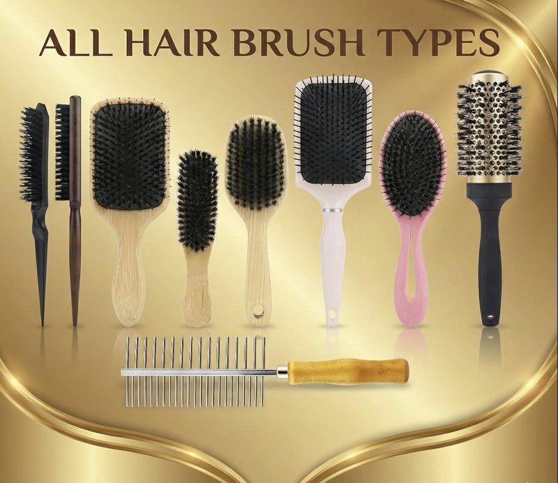 XCEL 2-in-1 Hair Brush Cleaner Tool, Dual-Sided Hairbrush Cleaning Rake & Comb for Removing Hair, Lint, Dust and Product Buildup from Paddle, Boar Bristle, Round and Detangling Brushes