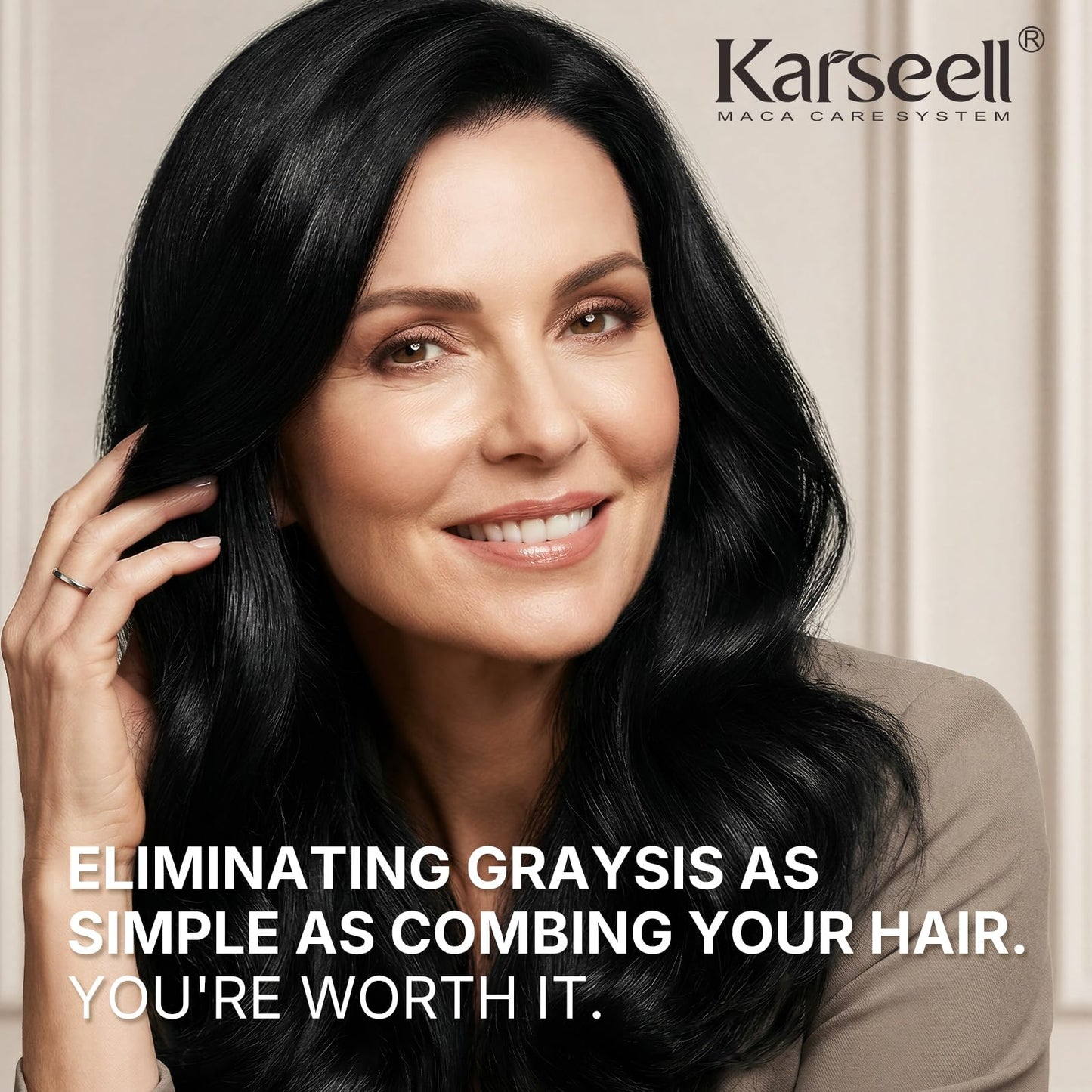 Karseell Hair Dye, Black Hair Dye with Comb Applicator, Maca essence 6-IN-1 Ammonia Free No Mix Hair Color for 100 Percent Gray Coverage Hair Dye, 80ml-Black