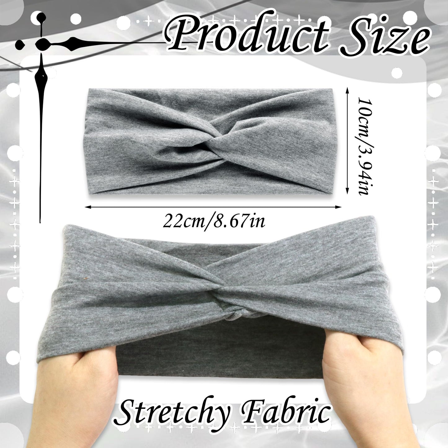 ZUYASEZ 3 Pack Boho Headbands for Women Short Twist Turban Headbands Elastic Non Slip Hair Bands Womens Workout Hair Wraps Accessories