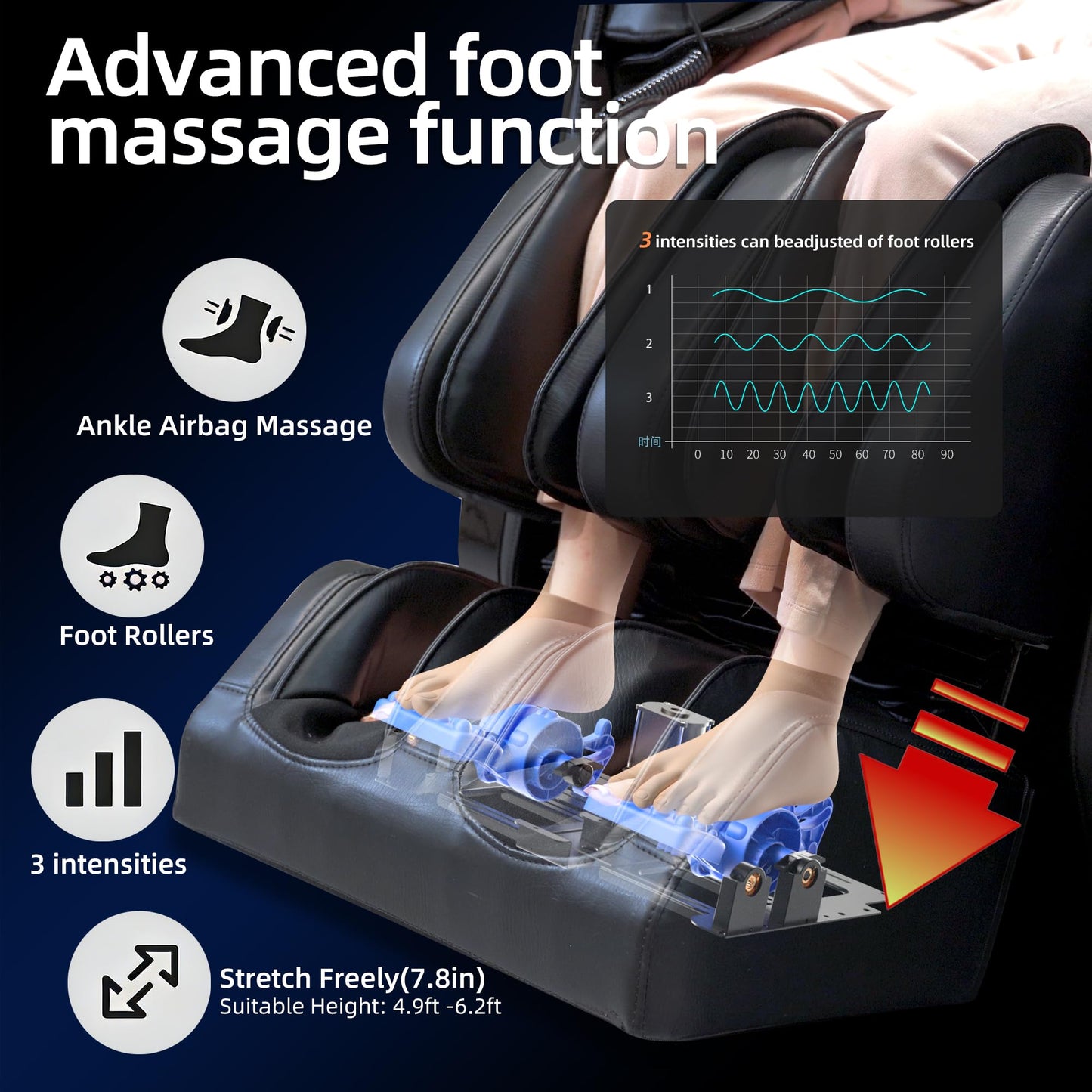 4D Massage Chairs Full Body 57" SL-Track Zero Gravity Massage Chair Recliner Shiatsu with Heat, AI Voice Control, Foot Roller & 3-Zone Heating - Home Electric Massager for Mom/Wife/Dad/Home Office