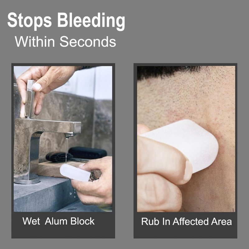 Jack Shaver® Natural Alum Block in Plastic Case (107 g./3.7 oz.) Aftershave Blood Stopper Antiseptic Astringent Soothing Solution for Shaving Razor Burn Relief
