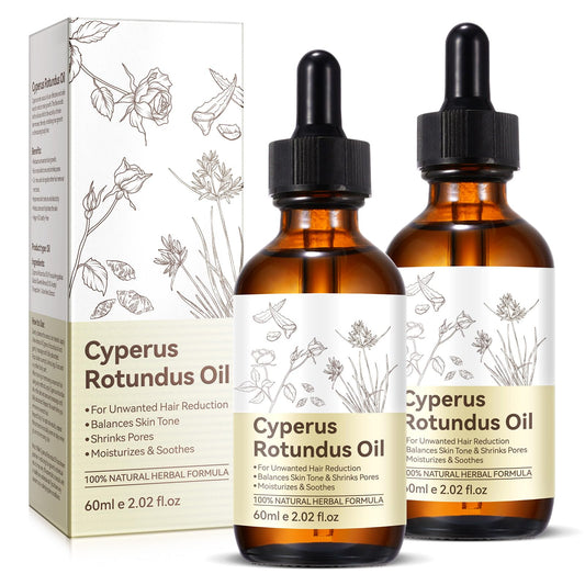 XINSZLIN Cyperus Rotundus Oil for Hair Removal, Cyperus Rotundus Oil for Reducing Body Hair Growth, Smooth Skin & Hair Removal, Moisturizing & Soothing 60ML 2PCS
