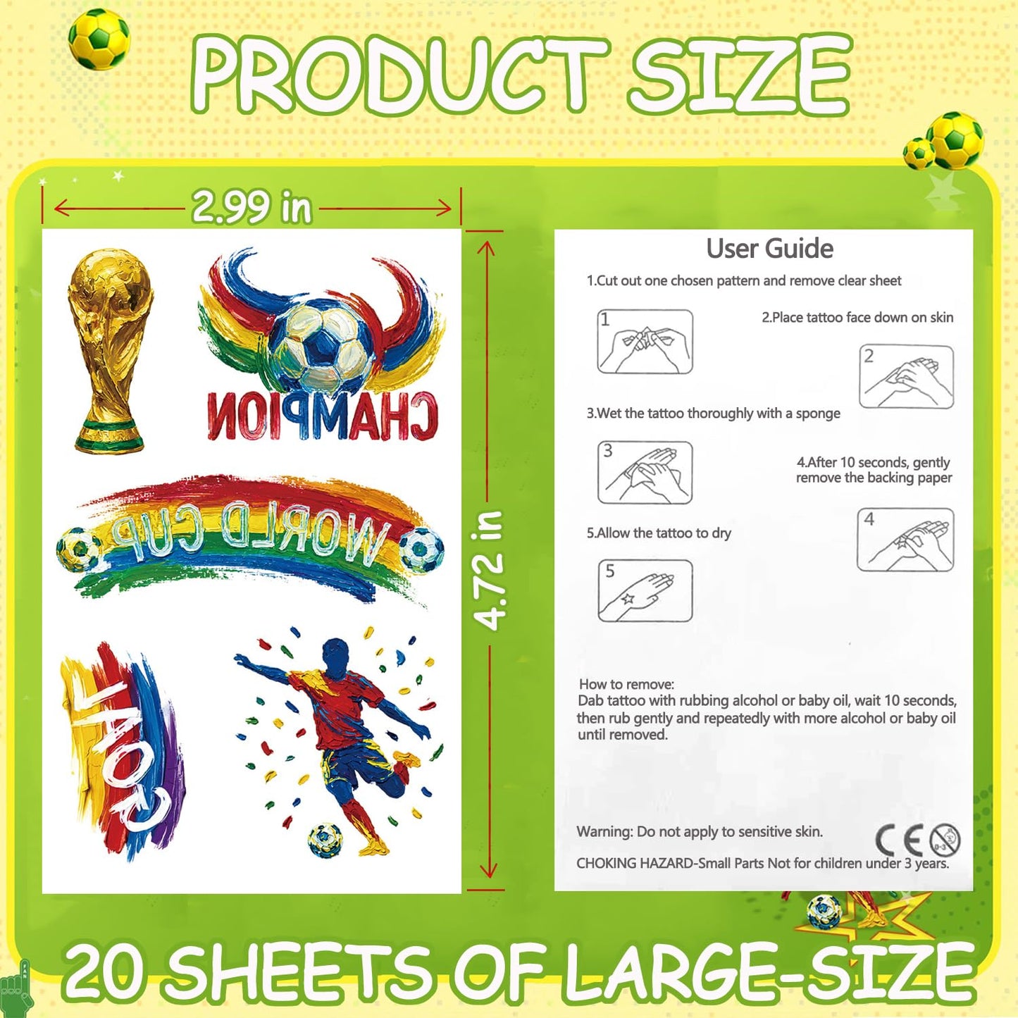 90 PCS World Cup 2026 Temporary Tattoos Stickers for Fans - Waterproof Sweatproof Soccer Temporary Tattoos, World Cup Merchandise Party Favors, Gift Idea for Teenagers, Adults, Boys and Girls