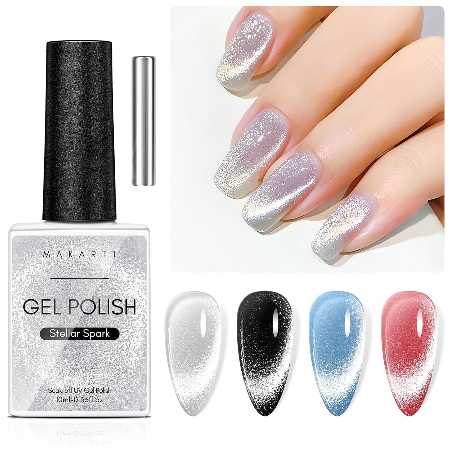 White Gel Nail Polish - 15ml Soak Off Blanc for UV/LED Light | Easy Application for DIY Nail Art & Manicure