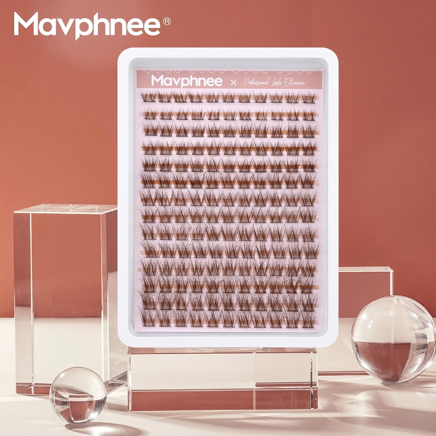 Brown Lash Clusters - Natural Wispy Eyelash Extensions | 154 Pcs C-Curly for Everyday Wear