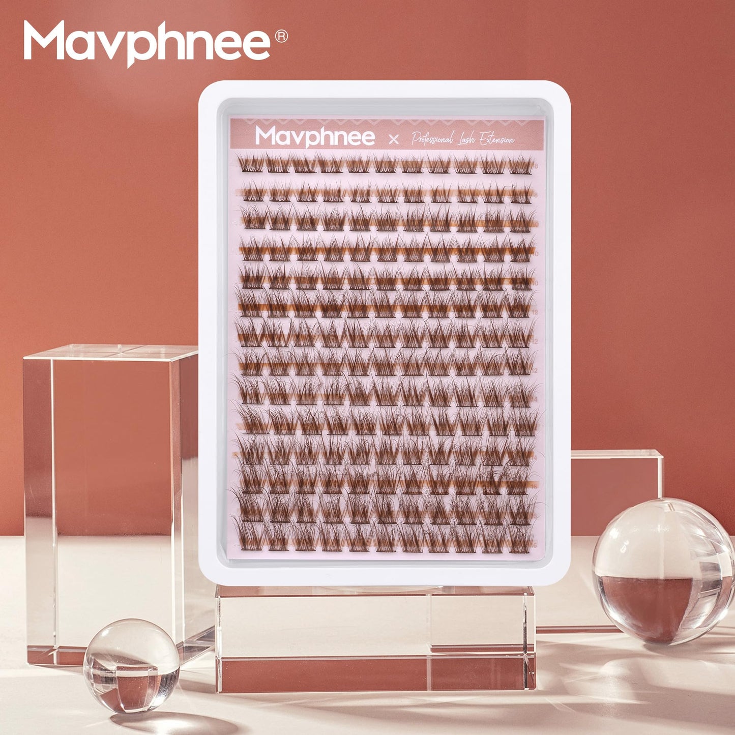 Brown Lash Clusters Natural Lash Extensions Wispy Eyelash Clusters 154 Pcs C-Curly Lashes Clusters for Everyday Wear Beginner Friendly Dark Brown Cluster Eyelash Extensions by Mavphnnee