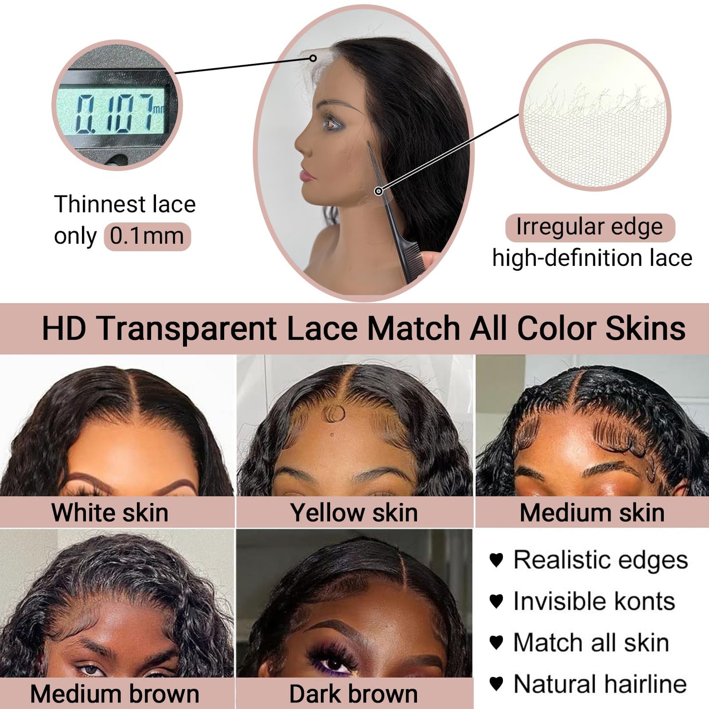 QDOMEIAI Real HD Lace Wig 13x4 Full Lace Frontal Wig 220% Density Body Wave HD Transparent Lace Front Wigs Virgin Human Hair Wigs Pre Plucked with Baby Hair (Natural Black 30 inch)