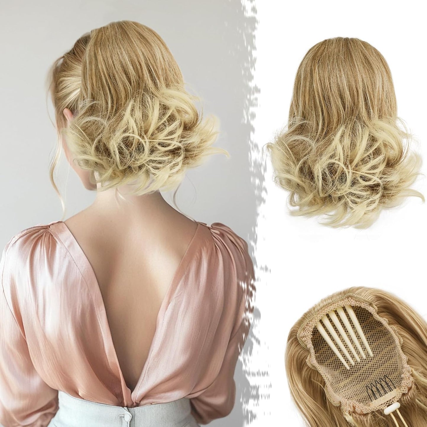 Dark Brown Ponytail Extension - 10 Inch Wavy Drawstring Hairpiece for Women | Synthetic Clip-In Ponytail