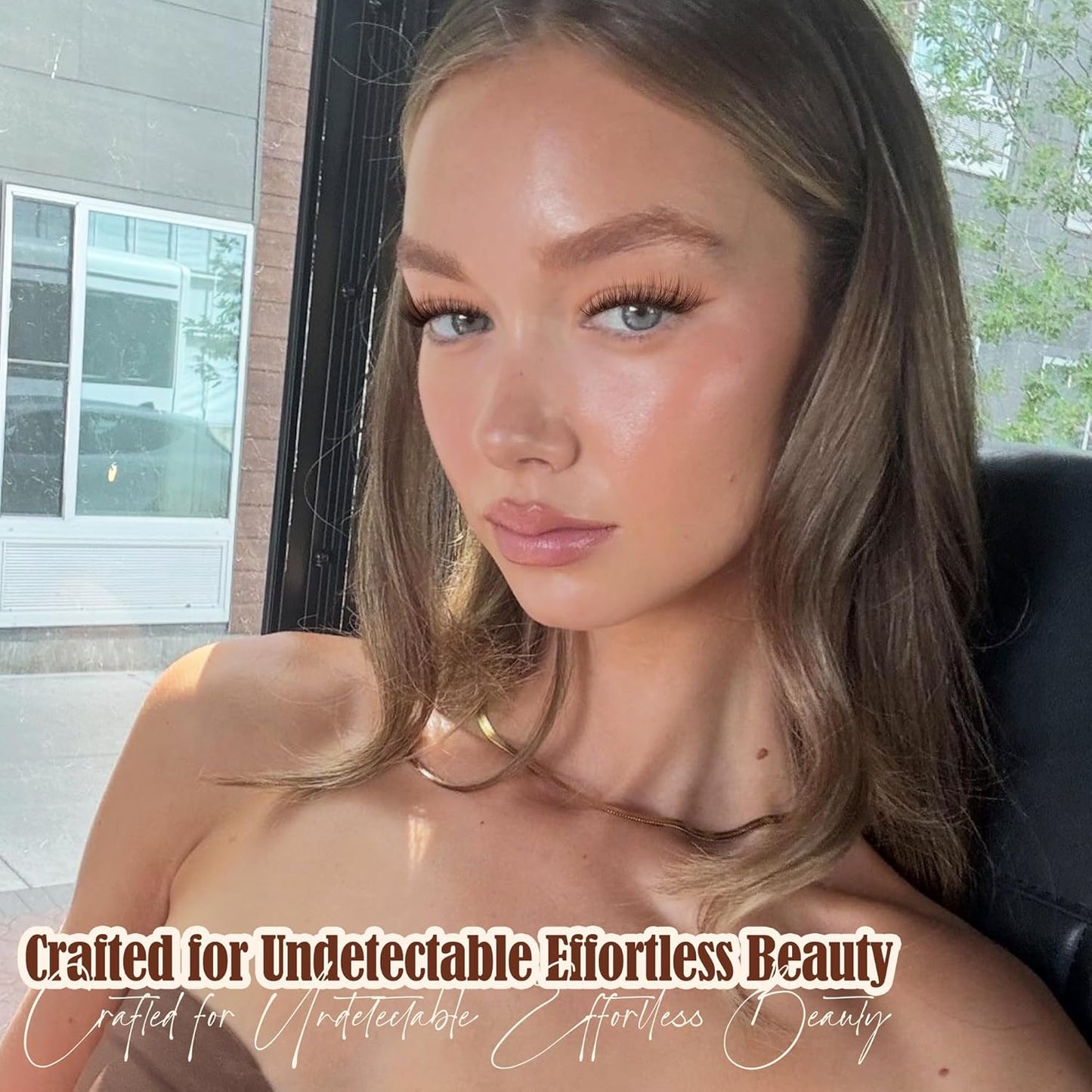 Brown Lash Clusters - Wispy Eyelash Extensions for Natural Look | C Curl Dark Brown Individual Lashes
