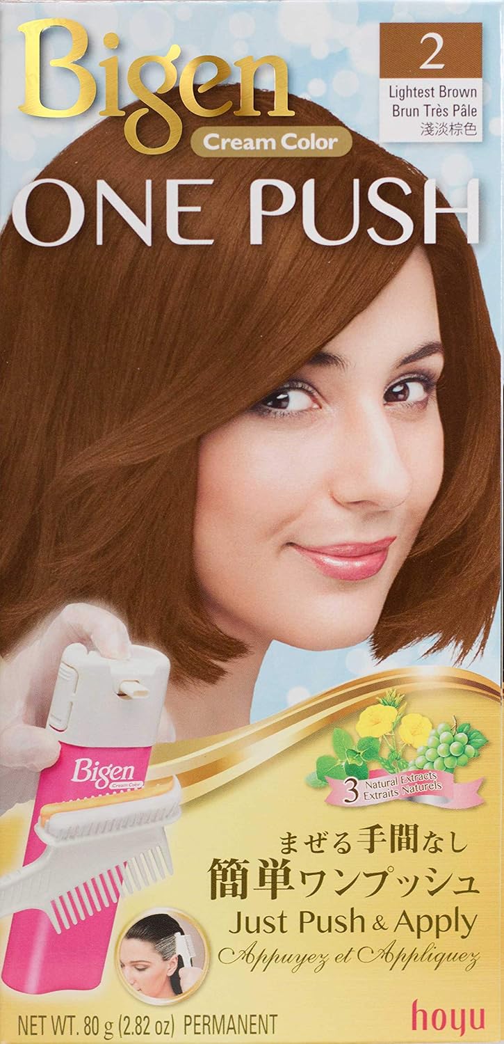 Bigen One Push Hair Color - Lightest Brown | Easy Application, 2 Pack