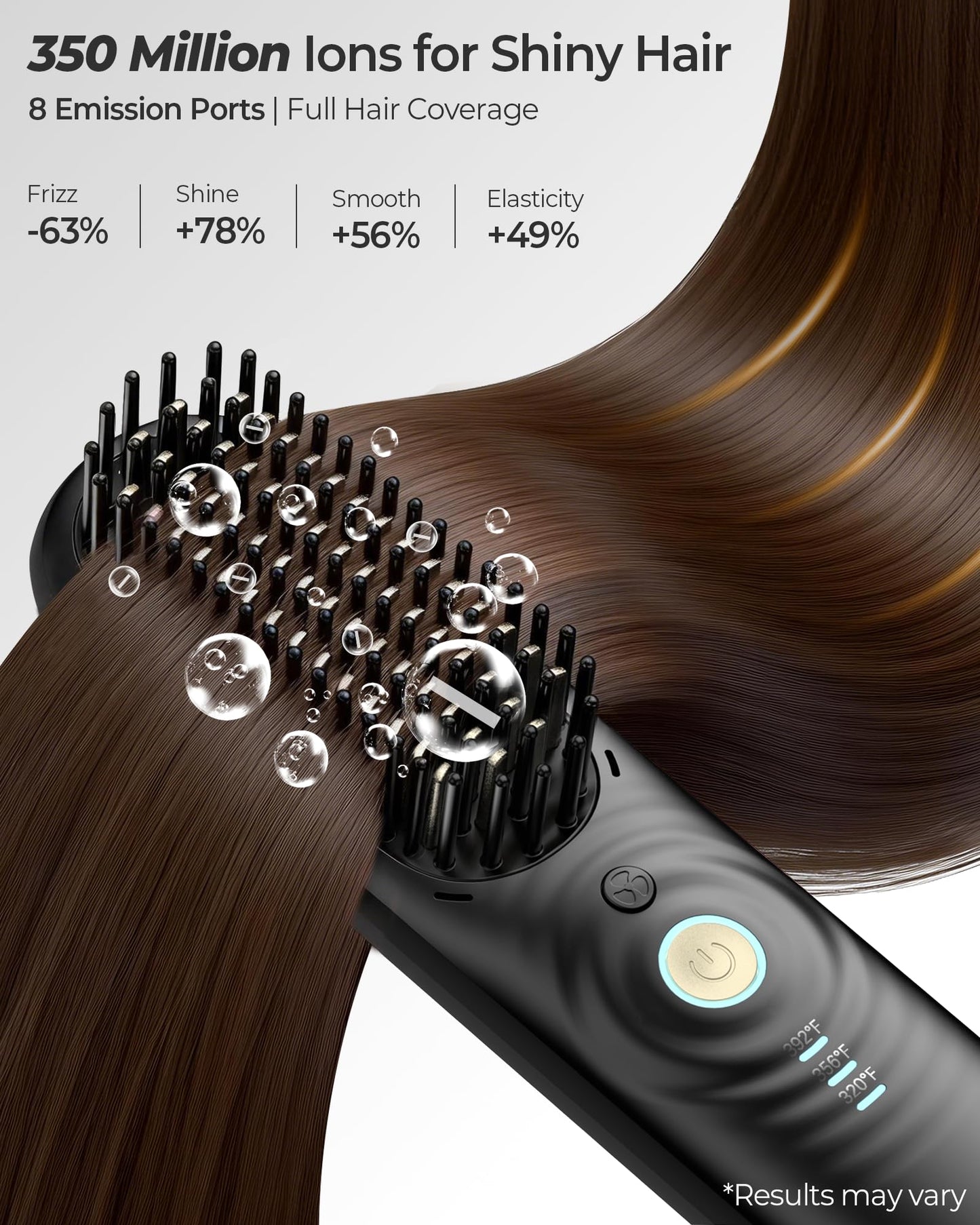 CONLWIN Cordless Hair Straightener Brush with Cool Air Long-Lasting Style, Portable Mini Travel Hair Straightener for Thick Curly Hair, 350M Negative Ions for Frizz-Free, Fast Heating, Gift for Women
