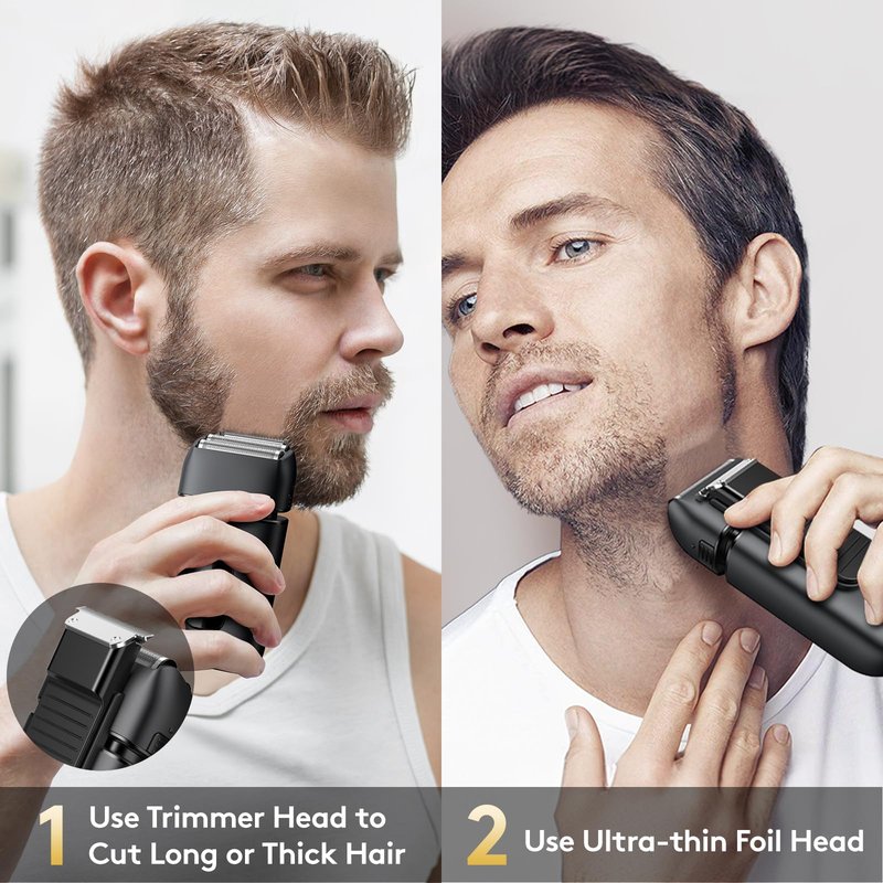 Brightup Electric Foil Shavers for Men - Smooth & Close Electric Razor for Men with Pop Up Trimmer - Wet Dry Shaving/Travel Lock/LED Display/IPX6 Waterproof