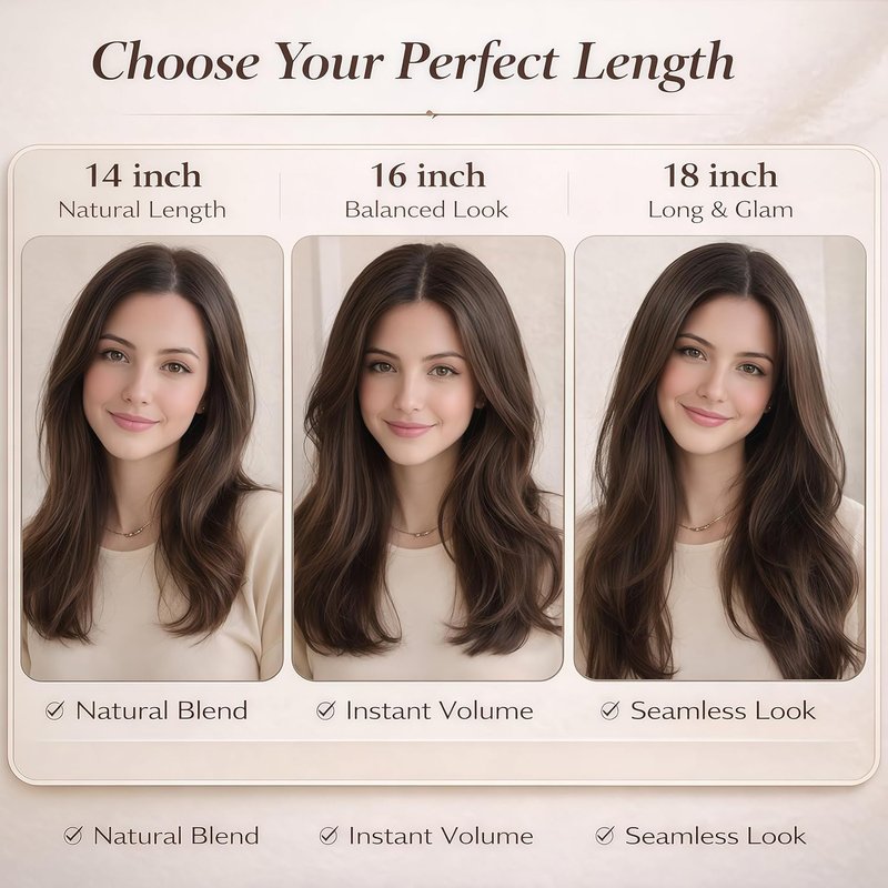 Human Hair Toppers for Women - 360° 3D Clip-In Bangs for Thinning Crown | Chestnut Brown, 16 Inch