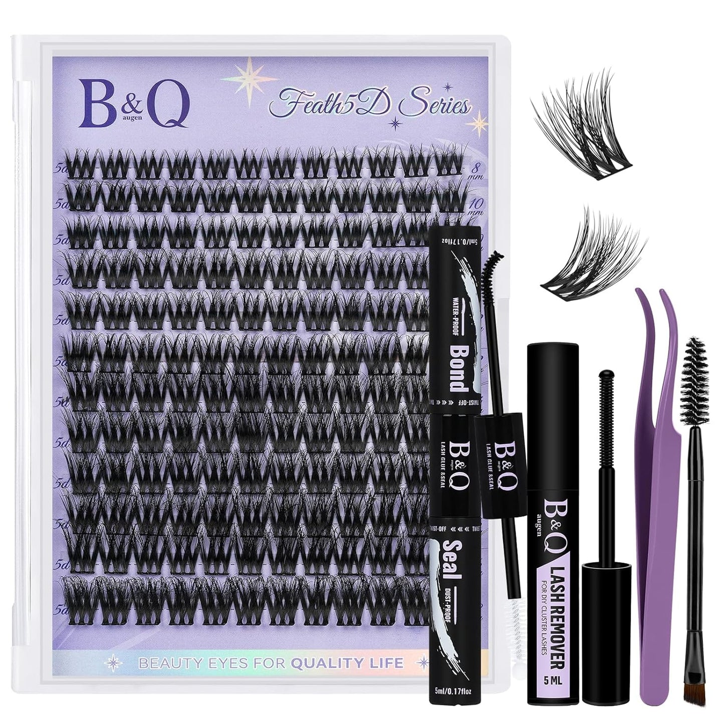 Lash Clusters - Fluffy Wispy Voluminous 144 PCS | Lightweight Feathered Eyelash Extensions 8-18mm, Waterproof
