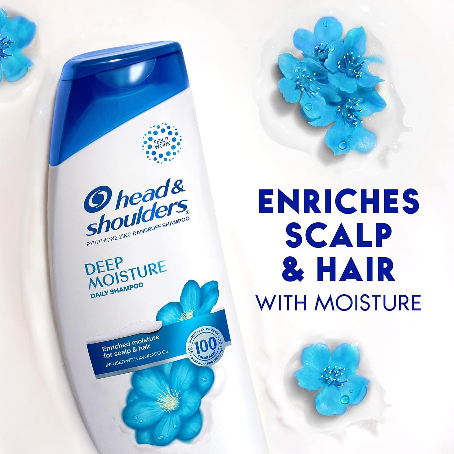 Head & Shoulders Deep Moisture Shampoo - Hydrating Formula for Dry Scalp | 12.8 fl oz
