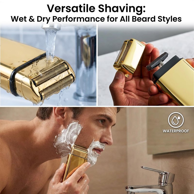 3 Pack Shaver Replacement Foil Compatible with Babyl*ss FXFS2G/FXFS2, Shaver Foil Replacement for Superior Shaving (Gold)