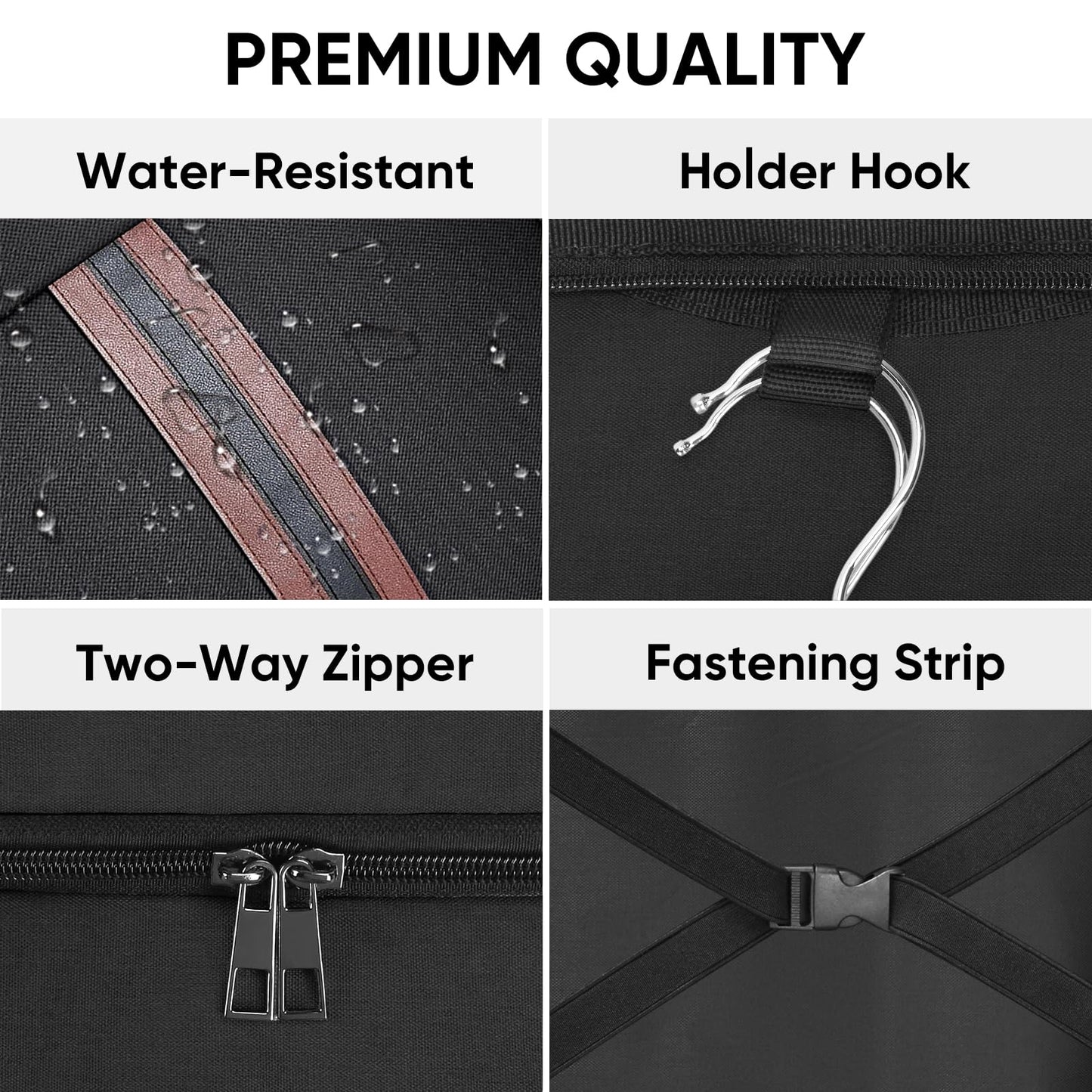 BALEINE Travel Garment Bag, Travel Suit Bag for Men, Water Resistant Carry on Garment Bag for Hanging Clothes, Garment Duffel Bag for Travel Business (Black)