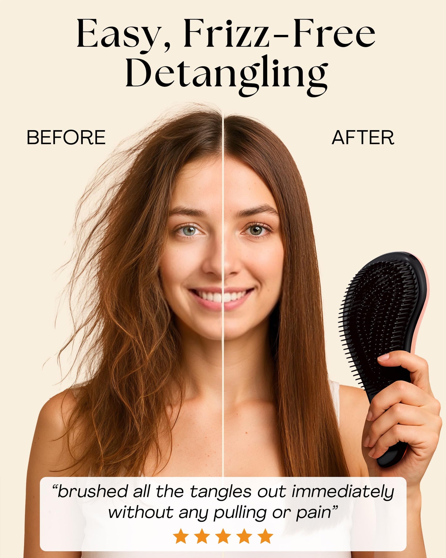 Lily England Teen Girl Gifts Trendy Stuff - Gentle Detangler Hair Brush for Curly, Thick, Straight & Natural Hair - Attractive Gift for Teen Girls with Flexible Bristles for Wet & Dry Hair, Rose-Gold