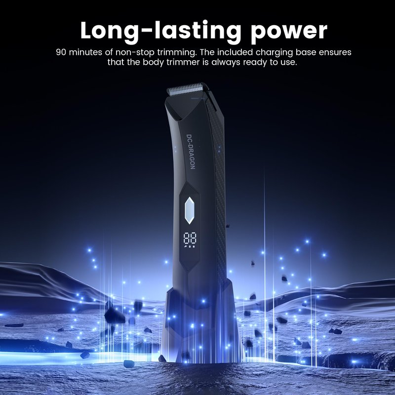 DC-Dragon Beard Trimmers for Men Cordless Hair Clippers for Mustache Hair Cutting Kit, Face, Groin & Manscaping,Led Battery Display,Small Lighting
