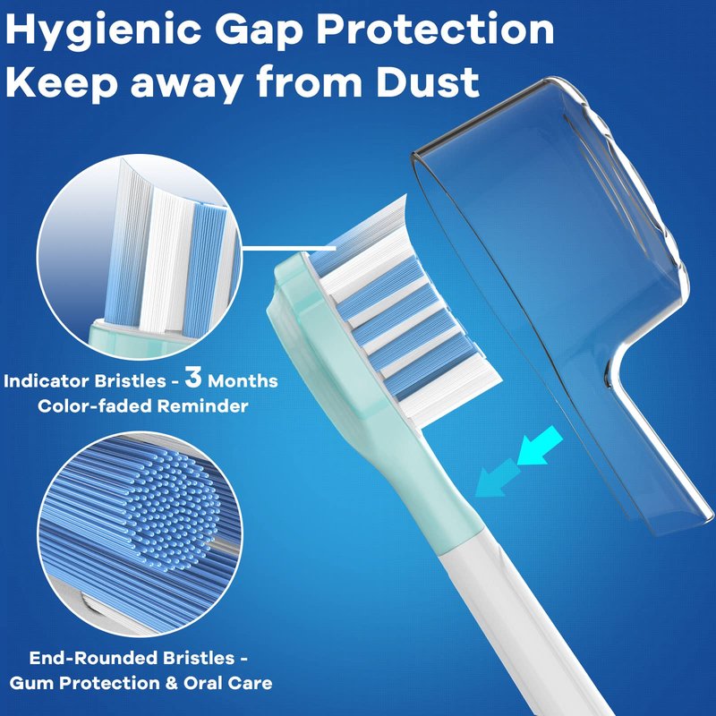 BrightDeal Replacement Head for Philips Sonicare ProtectiveClean 4100 5100 6100 DiamondClean 9500 ExpertClean 7500 FlexCare HealthyWhite Electric Sonic Toothbrush C3 G3 W3 C2 G2 C1 Brush, White, 4 Pcs