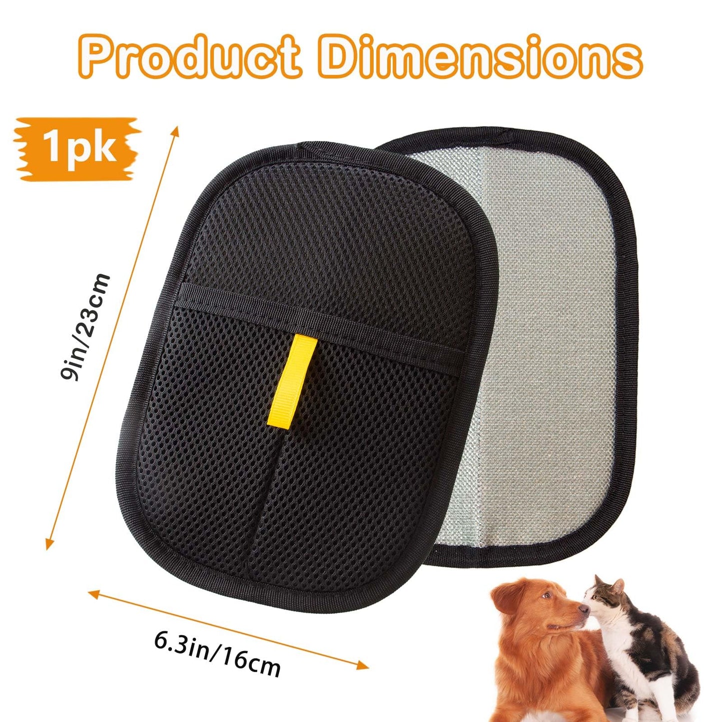 POUPUA Thickened Pet Hair Removal Glove - Electrostatic Cat Dog Hair Remover Glove, Reusable Magic Brush Pet Hair Remover Tool for Couch, Carpet, and Car Seat (Black,1 Pack)